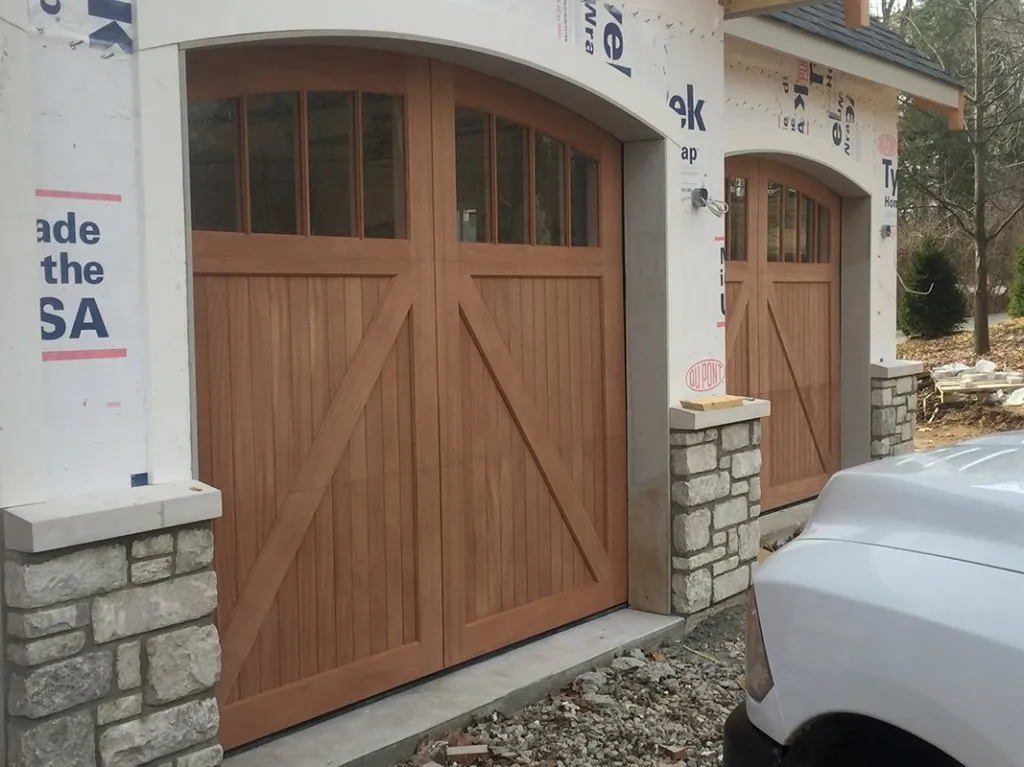 New wood door security system in new house