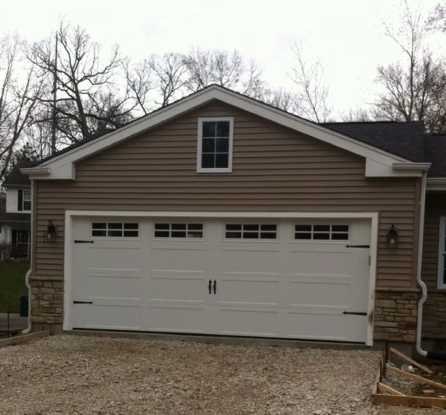 New white garage door system in new house