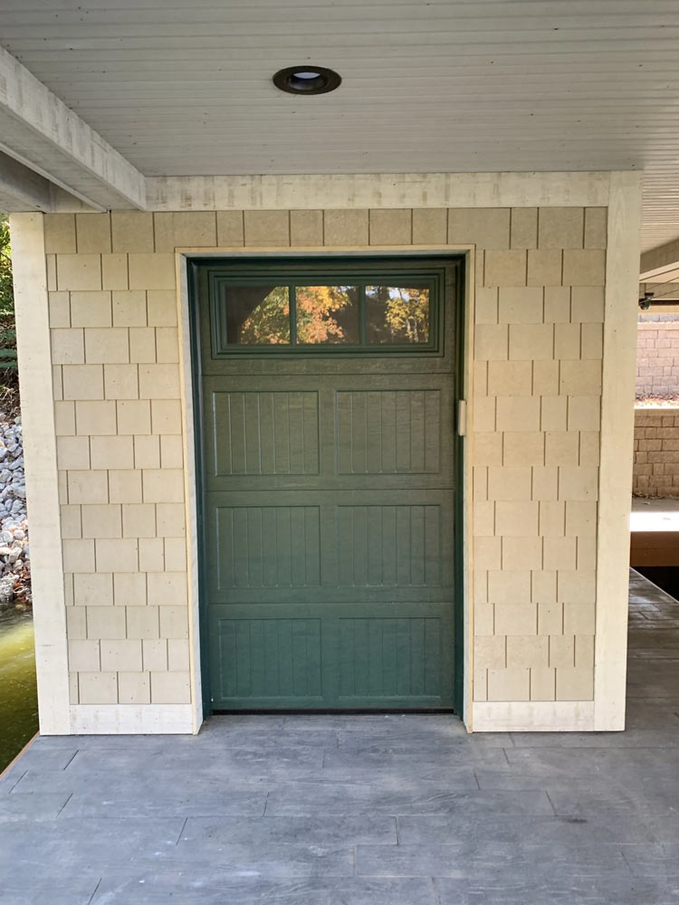New green door security system in house